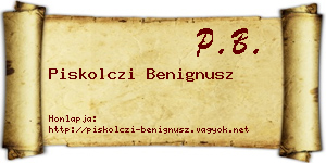 Piskolczi Benignusz névjegykártya